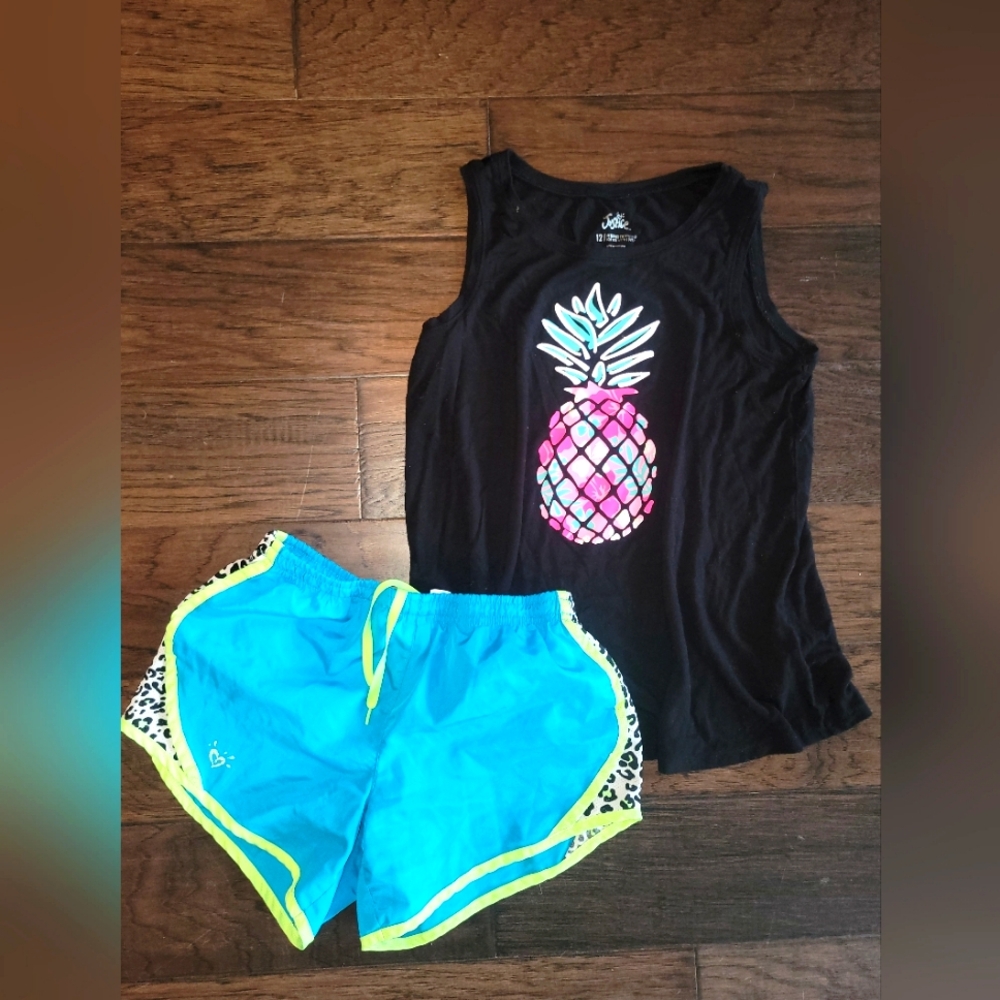 Justice Shorts & Pineapple Tank